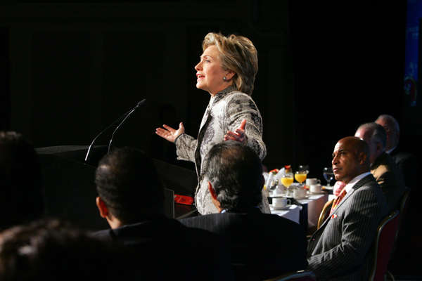 Sen. Clinton campaigning