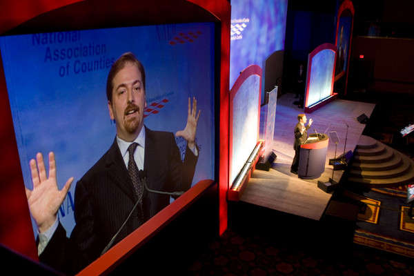 Chuck Todd, NBC News White House Correspondent addresses an annual meeting